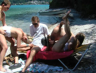 Family naturism beach